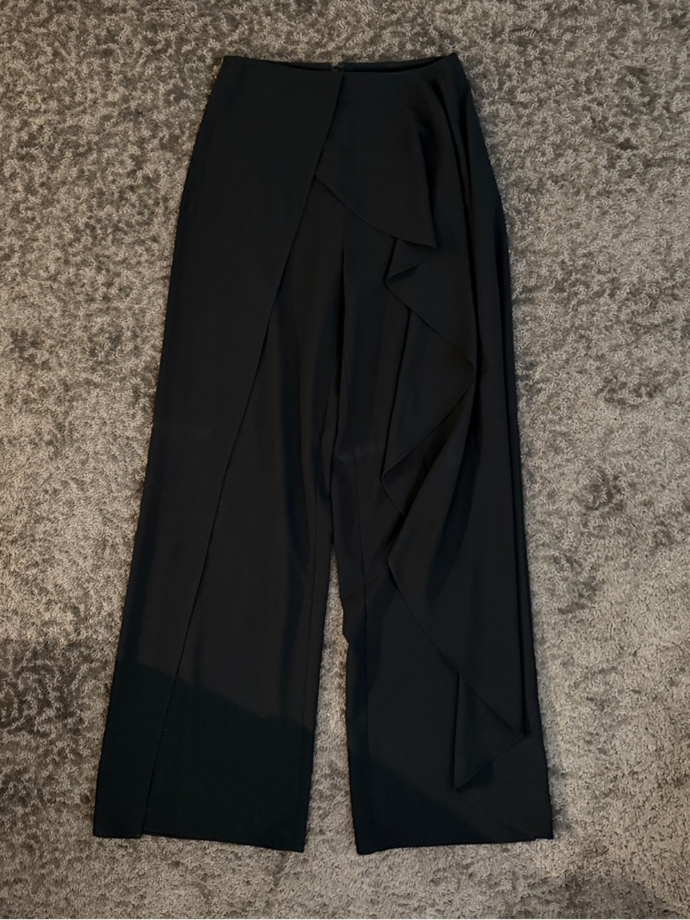 Alice + Olivia Black Wide Leg Draped Pants